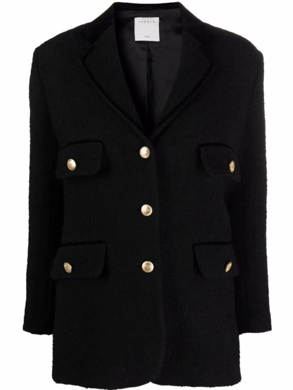 SANDRO Nikita Single-Breasted Tweed Jacket in Size 40/US 8